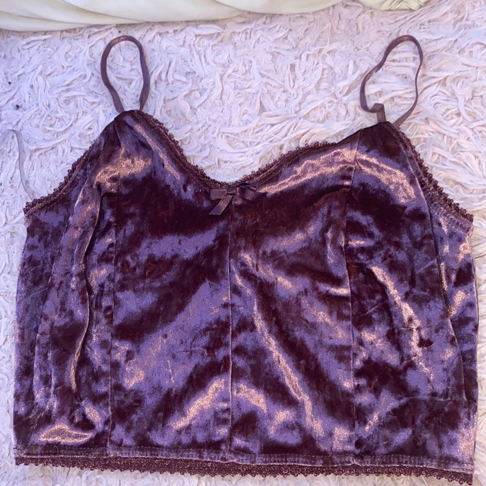 Velvet crop top tank